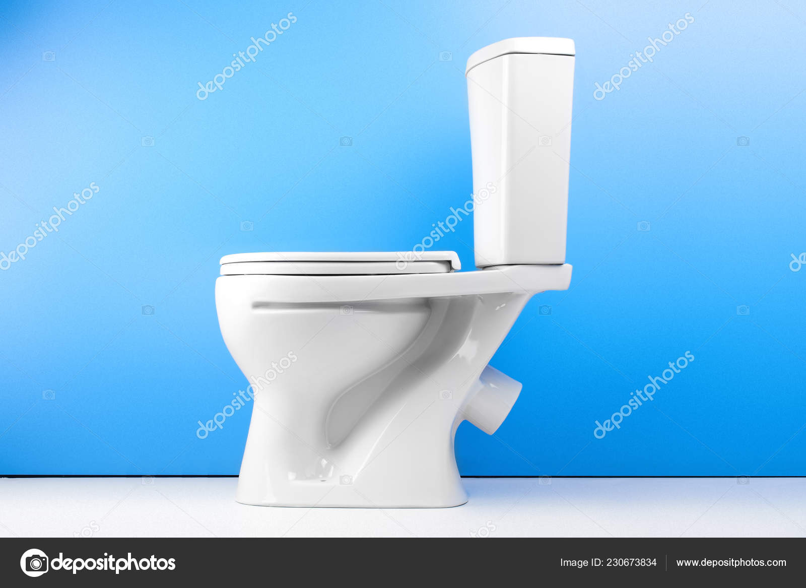 White Toilet Bowl White Blue Background Isolated Side View — Stock Photo ©  amixstudio #230673834, image size:1600x1167