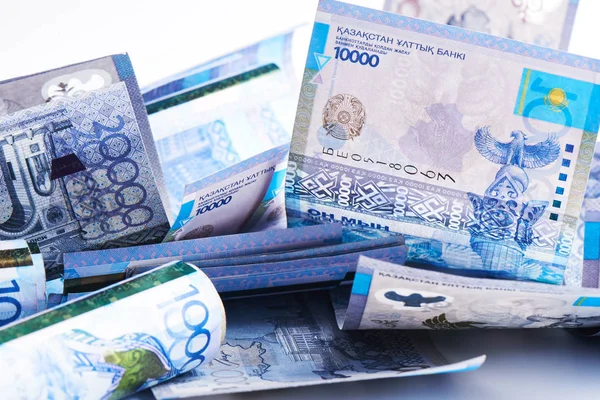 Tenge Kazachski Pieniądze Bliska — Zdjęcie stockowe