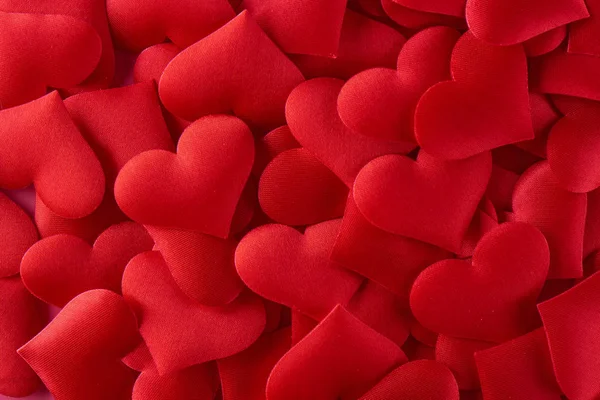 Muchos Corazones Rojos Volumétricos Para Día San Valentín Con Amor — Foto de Stock
