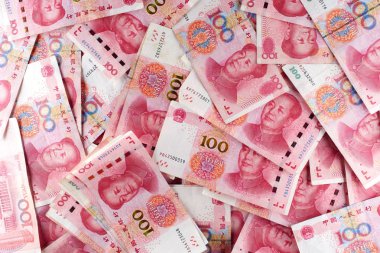 Rmb banknotlar Çin yuan para bir yığın