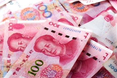 Rmb banknotlar Çin yuan para bir yığın