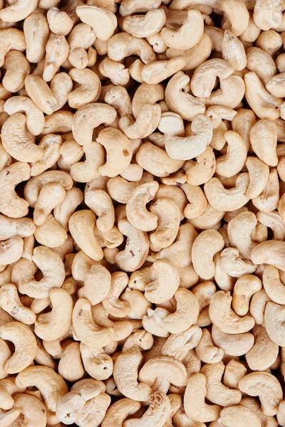 Çiğ kaju fıstığının arka planı. Yakın plan.