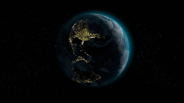 Planet earth on a background of space with a glow