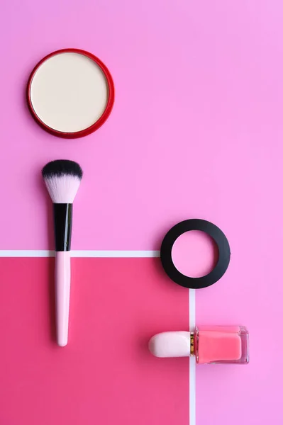 Colección Maquillaje Cosméticos Productos Belleza Arreglados — Foto de Stock