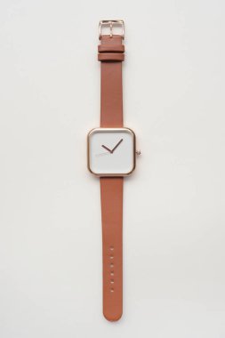 arka plan için kahverengi Kol saatı yakın çekim