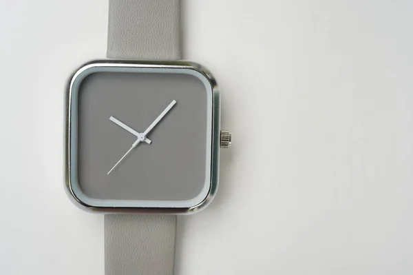 close up of gray wrist watches for background