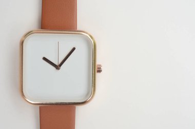 arka plan için kahverengi Kol saatı yakın çekim