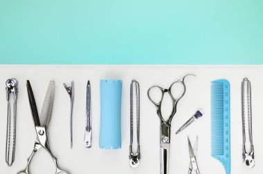 Arkaplan için profesyonel kuaför araçları