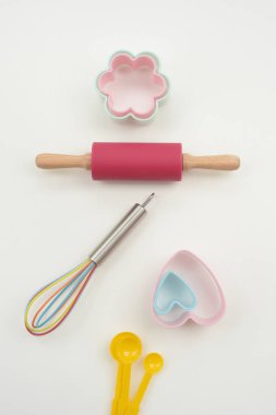 Arkaplan için mutfak gereçlerini ve yemek pişirme konseptini kapat