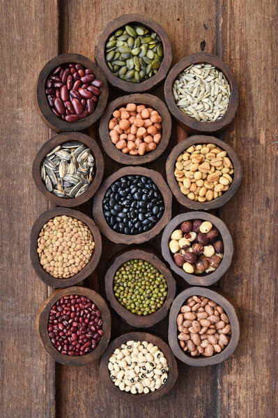 collection of different legumes for background