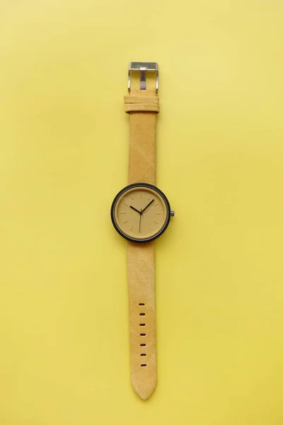 Nahaufnahme Von Gelben Armbanduhren Als Hintergrund — Stockfoto