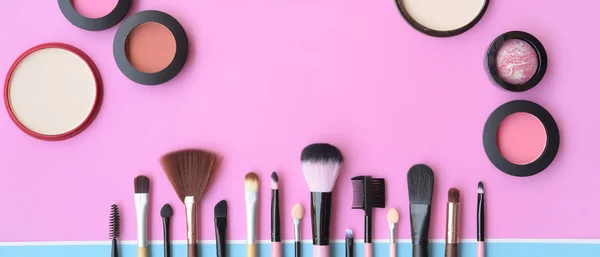 Collectie Make Cosmetische Schoonheidsproducten — Stockfoto
