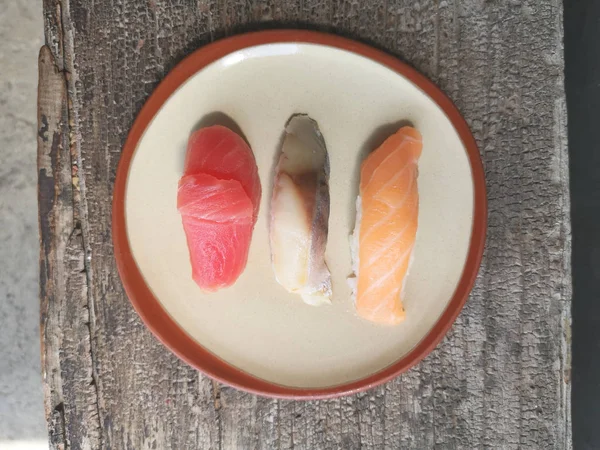 Mâncare Japoneză Sushi Somon Ton Sushi — Fotografie, imagine de stoc