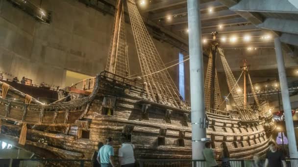 Stockholm Sveç Temmuz 2018 Bir Zaman Atlamalı Vasa Yükseldi Vasa — Stok video