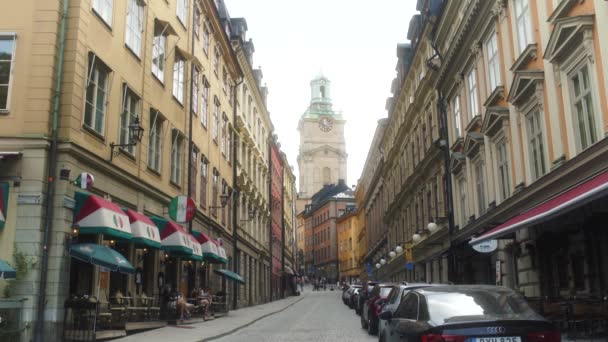 Όμορφο Κέντρο Της Πόλης Στοκχόλμη Σουηδία Στοκχόλμη Σουηδία Είναι Μια — Αρχείο Βίντεο