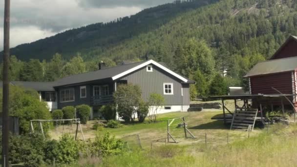 Casas Bonitas Campo Sueco Este Campo Está Localizado Fora Estocolmo — Vídeo de Stock