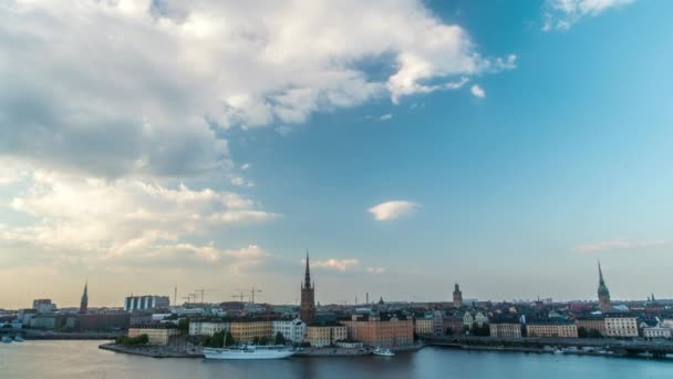 Tidsfördröjning Över Stockholms Skyline — Stockvideo