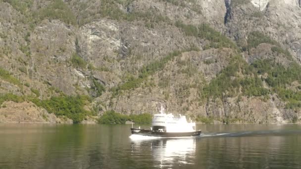 Ship Sailing Fjord Rivers Norway Beautiful Shot Fjords Northern Norway — Stock Video