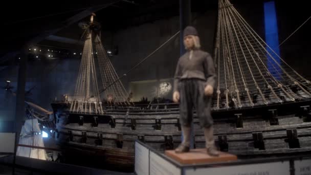 Estocolmo Suécia Julho 2018 Classic Sailor Display Vasa Ship Vasa — Vídeo de Stock