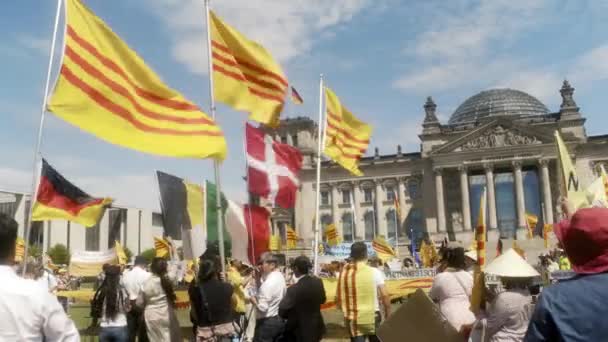 Capitale Berlin Bâtiment Reichstag Été Lieu Une Manifestation Contre Communisme — Video