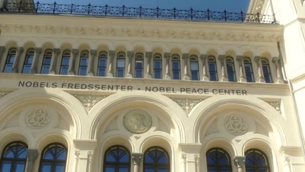 Oslo Norveç Nobel Barış Merkezi Binası Yer Alır — Stok video
