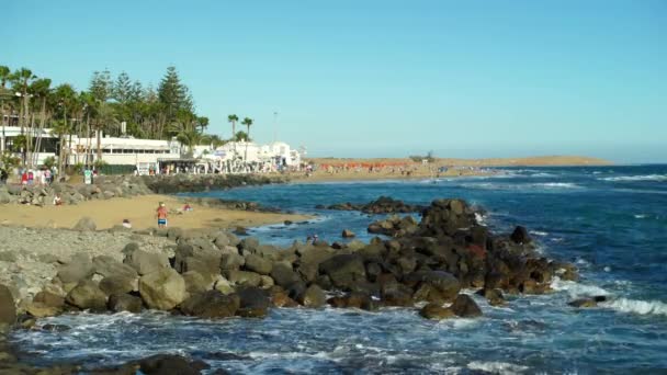 Gran Canaria Spanya Tarafından Afrika Kıyıları Ait Kanarya Adaları Büyük — Stok video