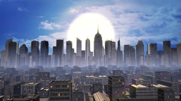 Toto Animované Město Bylo Vytvořeno Programu Adobe Effects Ideální Pro — Stock video
