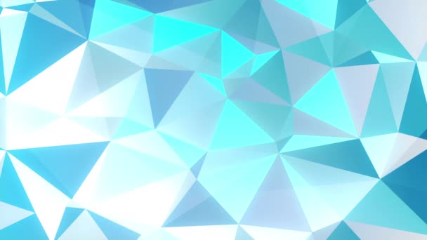 Animated Blue Ice Triangle Fractal Backdrop — Stock Video