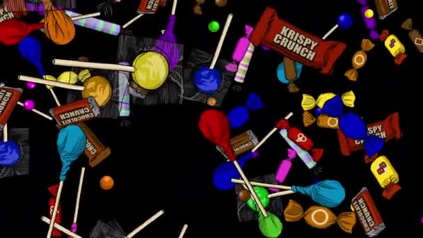 Animated Candy Backdrop Hand Drawn Photoshop Animated Effects Perfect Any — Stock Video