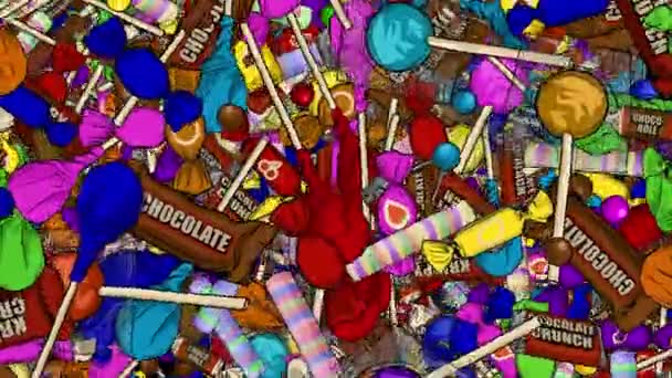 Este Fondo Animado Candy Fue Dibujado Mano Photoshop Animado Effects — Vídeos de Stock