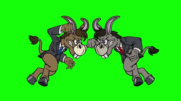 Animasyon Siyasi Karikatür Amerikan Siyaseti Için Yaklaşan Seçim Politika Mücadelesi — Stok video