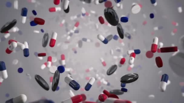 Este Conjunto Píldoras Animadas Perfecto Para Cualquier Proyecto Sobre Medicina — Vídeo de stock