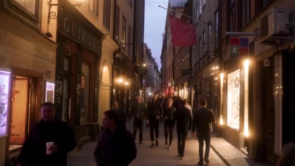 Oldtown Stockholm Shopping District Suecia — Vídeo de stock