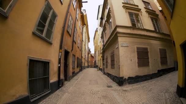 Cidade Velha Estocolmo Suécia Uma Bela Área Com Arqueologia Antiga — Vídeo de Stock