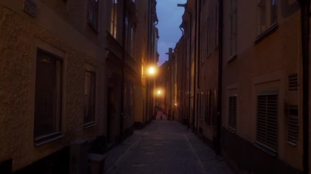 Old Town Stockholm Zweden Een Prachtig Gebied Met Klassieke Oude — Stockvideo