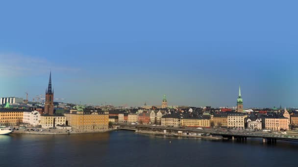 Stockholm Švédsko Krásné Starobylé Město Bohatou Kulturou Jedinečnou Klasickou Architekturou — Stock video