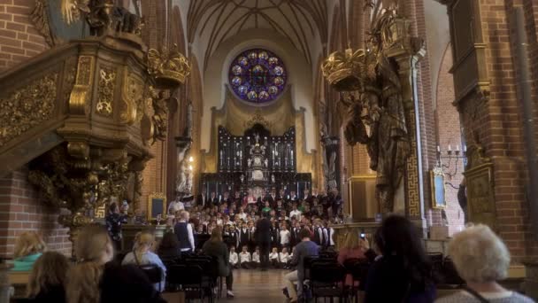 Église Storkyrkan Sur Île Gamla Stan Dans Vieille Ville Stockholm — Video