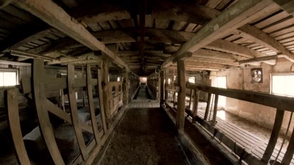这个令人毛骨悚然的被遗弃的谷仓是瑞典卡尔斯塔德附近一个被遗忘的小镇的一部分 — 图库视频影像