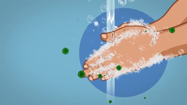 Tvätta händerna Coronavirus Animation — Stockvideo