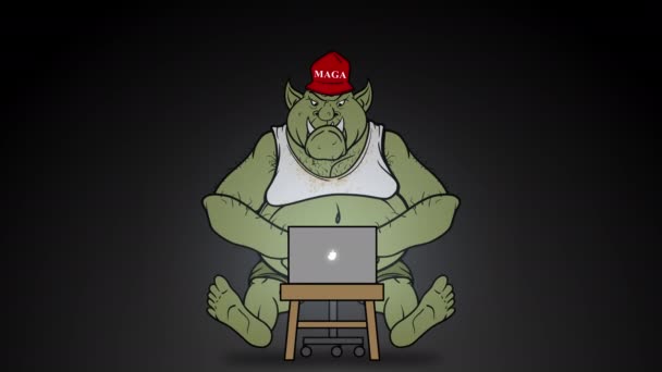 Animated Right Wing Internet Troll Trolling — Stock Video