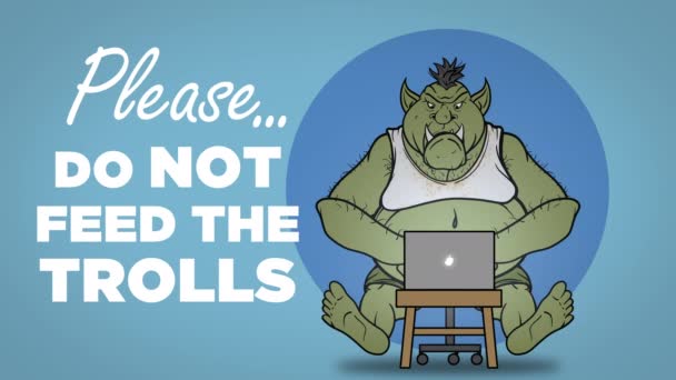 Por favor, no alimentes a los trolls. — Vídeo de stock