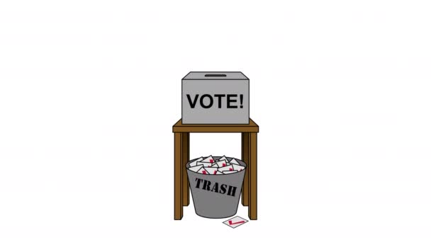Εκλογών Rigging 2020 Κινούμενο Σχέδιο Εκλογών Λευκό — Αρχείο Βίντεο