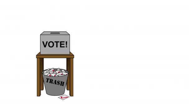 Verkiezing Rigging 2020 Verkiezing Cartoon Animatie White Center — Stockvideo