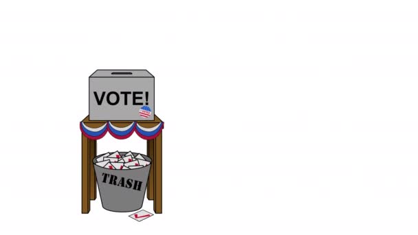 Abd Seçim Düzenleme Animasyonu Beyazların Kapalı Merkezinde — Stok video