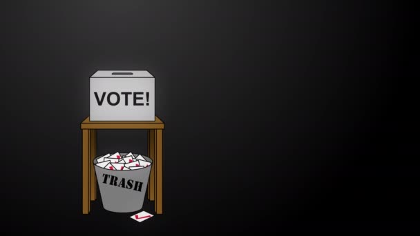 Animación de aparejo electoral en Black Off Center — Vídeo de stock