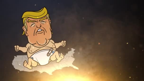 Pleurer Bébé Trump Détruire l'Amérique hors du centre — Video
