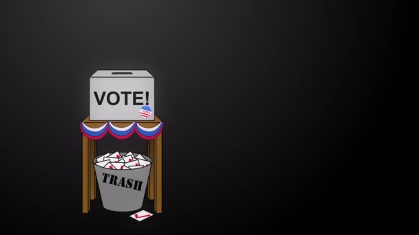 ΗΠΑ Εκλογών Rigging Animation σε μαύρο off Center — Αρχείο Βίντεο