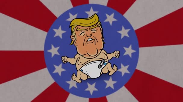 Llorando bebé Trump Loop Animación — Vídeos de Stock