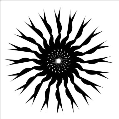 Çok renkli desenli parlak geometrik bir mandala. Simetrik tasarım enerji ve ahenk yayar, keskin açıları ve akış eğrilerini bir kaleydoskop renginde birleştirir..