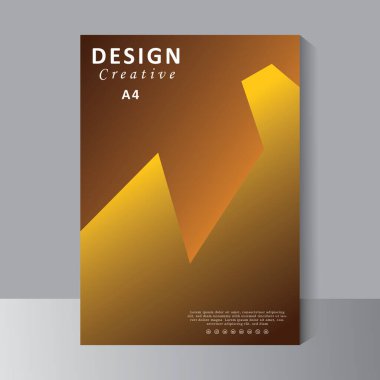 Broşür şablon tasarımı, Yıllık Rapor, Dergi, Poster, Şirket Sunumu, Portföy, Flyer, bilgi, hazır kahverengi ve sarı renkli yazdırma, vektör sunumu,